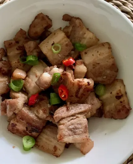 Stir Fry Pork Belly with Lemongrass & Baby Shrimp Sauce