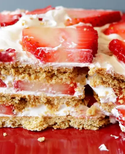 Strawberry Icebox Cake Only 3 Ingredients