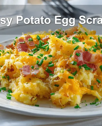 Cheesy Potato Egg Scramble