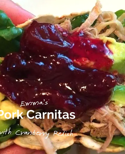 Emma's Slow Cooked Pork Carnitas with Cranberry Relish (AIP/Paleo)