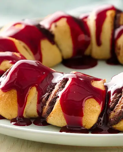 Chocolate Raspberry Crescent Ring