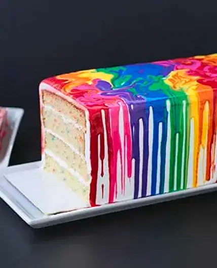 Melted Rainbow Cake