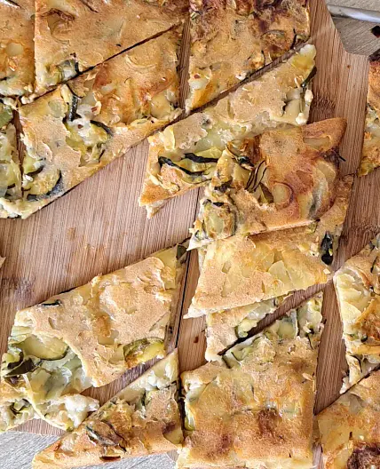 Zucchini Scarpaccia Recipe with Trumpet Mushrooms