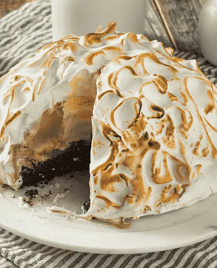 Baked Alaska (Meringue Covered Ice Cream Dessert)