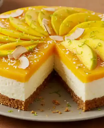 Mango Coconut Cheesecake