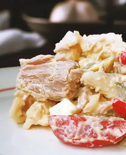 Easy Tuna Salad Pasta with Mayo