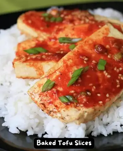 Baked Tofu Slices Recipe with Spicy Soy Sauce