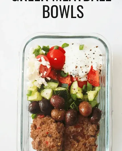 Greek Meatball Bowls | Low Carb Meal Prep Recipe