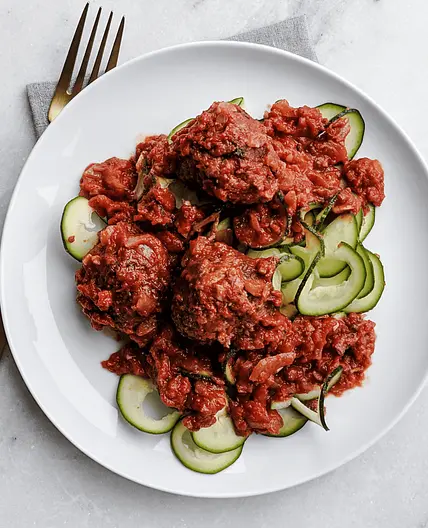 Easy Instant Pot Italian meatballs with zucchini noodles