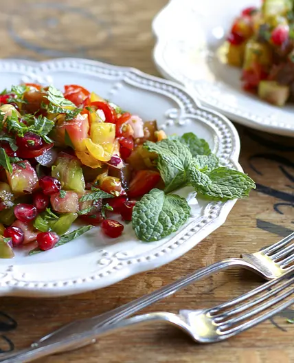 Ottolenghi's tomato and pomegranate salad