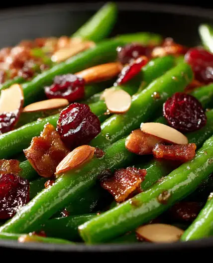 Cranberry Bacon Green Beans