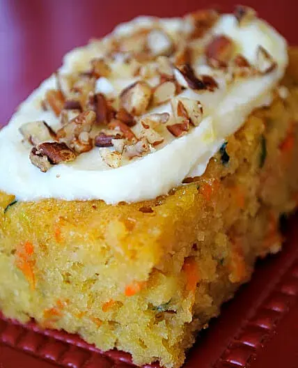 Zucchini Recipe for Carrot Zucchini Bars with Lemon Cream Cheese Frosting