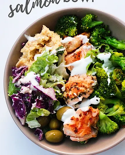 Mediterranean Salmon Bowl | Low-Carb / Keto Option