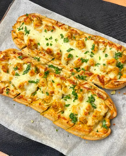 Cheesy Chicken Garlic Baguettes
