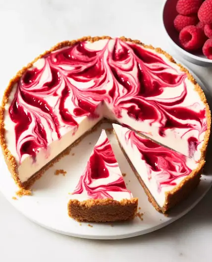 Raspberry Swirl Cheesecake