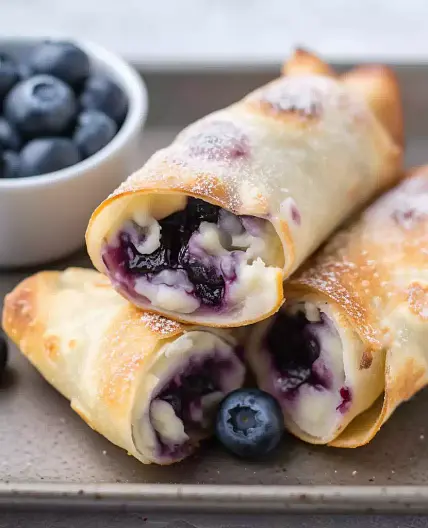 Blueberry Cheesecake Egg Rolls