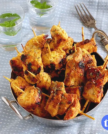 Quick keto chicken curry kebabs recipe