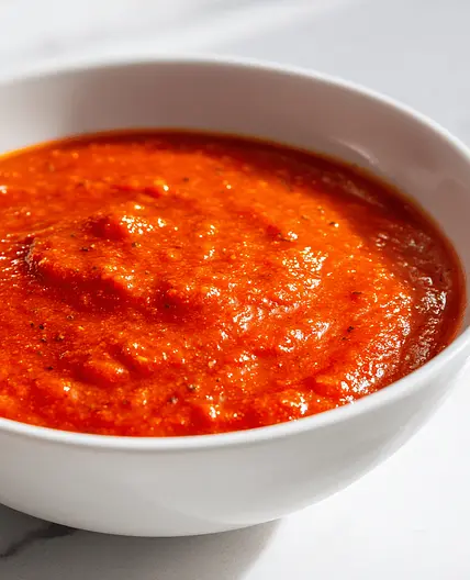 Tomatensauce mit geröstetem Tomaten und Peperoni
