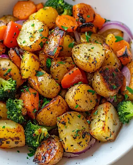 Garlic Herb Roasted Potatoes and Veggies