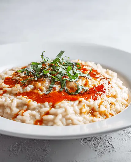 Auberginen-Risotto mit Tomatenpüree