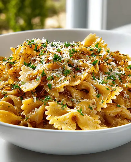Pasta mit karamellisierten Zwiebeln