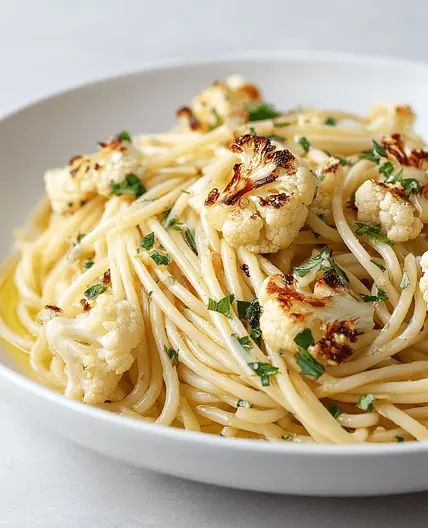 Spaghettoni mit geröstetem Blumenkohl
