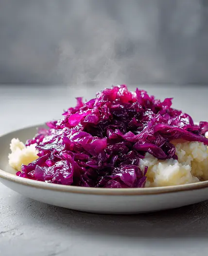 Geschmorter Rotkohl mit Kartoffelstock