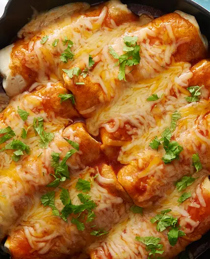 Smothered Skillet Beef Burritos