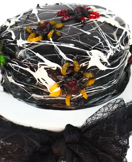 Spooky Spider Web Cake