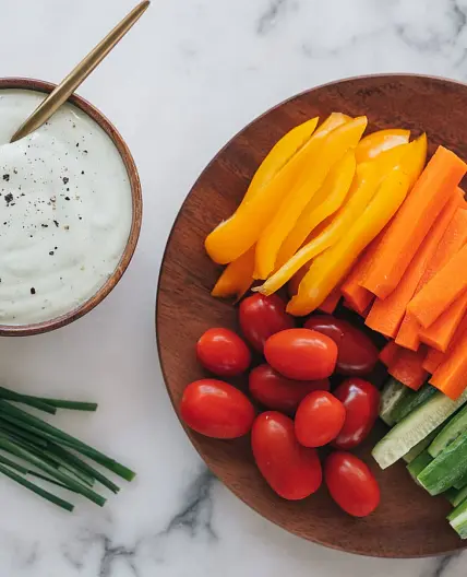 High Protein Creamy Garlic Chive Dip