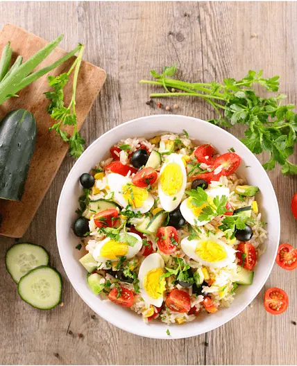 Low FODMAP Greek Inspired Rice Bowl