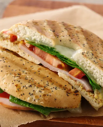 Canadian Bacon Bagel Sandwiches