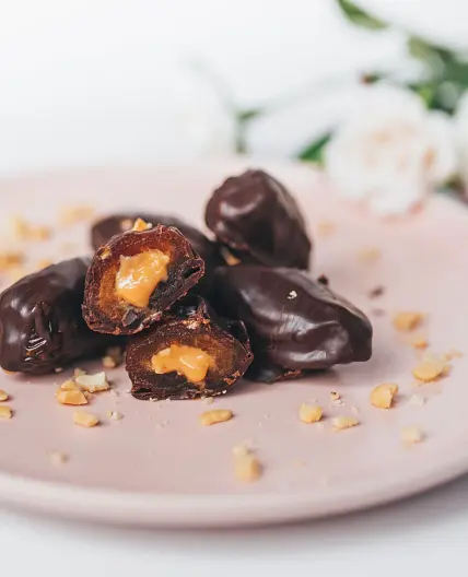 3 Ingredient Snickers Stuffed Dates