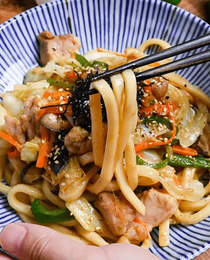 20-Min Japanese Chicken Yaki Udon Noodles