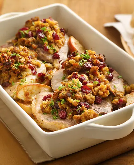 Pork Chops with Apples and Stuffing
