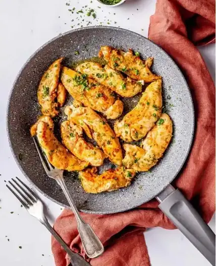 émincé de poulet à la poêle sans crème