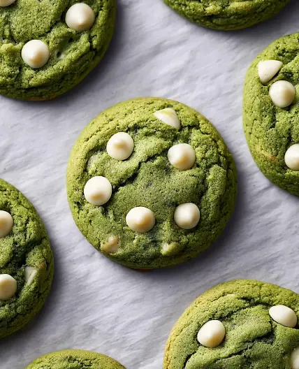 Easy Brown Butter Matcha White Chocolate Cookies