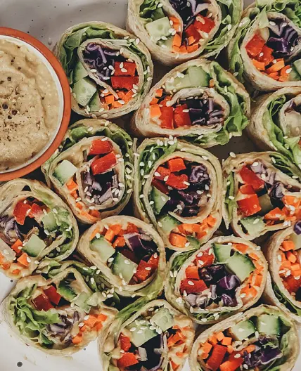 Rainbow Veggie Pinwheels