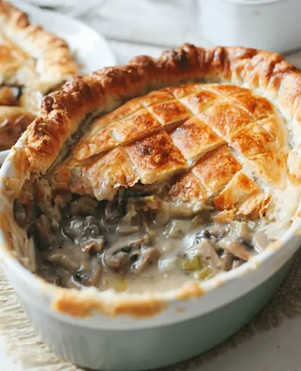 Creamy Leek & Mushroom Vegan Pie