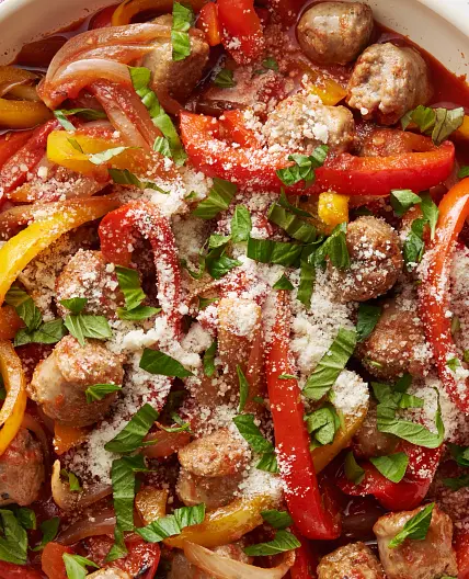 Turkey Sausage, Pepper and Onion Skillet