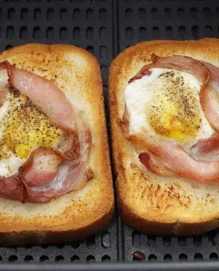 Air Fryer Bacon and Egg Toast