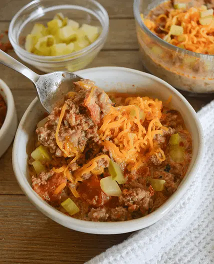 Keto Bacon Cheeseburger Soup - Instant Pot Recipe