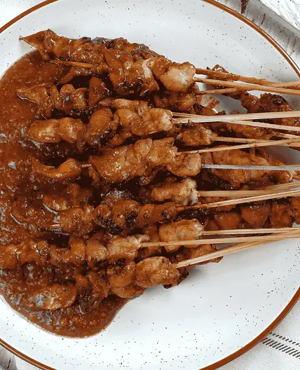 Indonesian Sate Padang (Beef Skewers with Peanut Sauce)