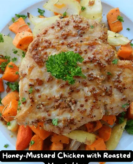 The Best Honey-Mustard Chicken with Roasted Vegetables Recipe