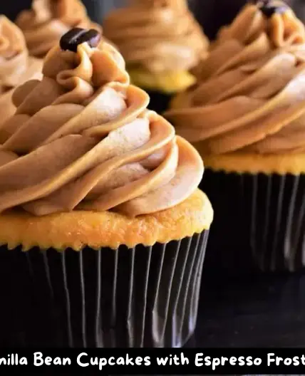 The Best Vanilla Bean Cupcakes with Espresso Frosting