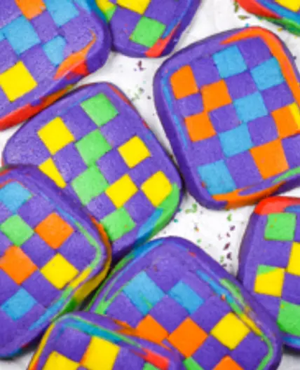 Rainbow Checkerboard Cookies