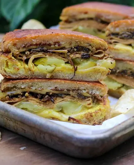 Mojo Artichoke "Pulled Pork" Vegan Cuban Sandwich