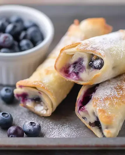 Blueberry Cheesecake Egg Rolls