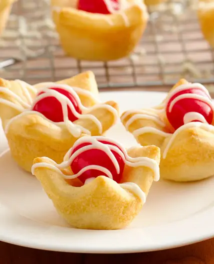 Cherry-White Chocolate Crescent Cups
