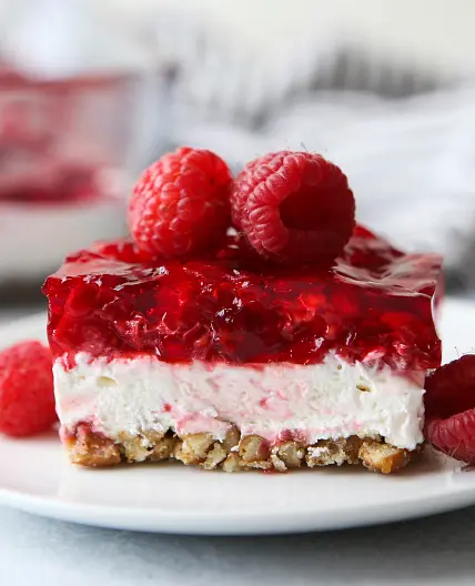 Raspberry Pretzel Salad